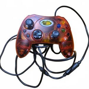 Mad Catz XBOX Wired Video Game Controller with Transparent Red Shell